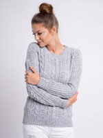 Dámsky pletený pulóver DAISY sivý