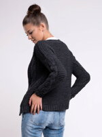 Dámský pletený svetr NEL tmavě-šedý