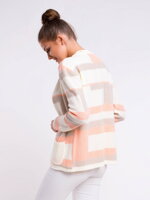 Dámsky pletený sveter ROSSIE béžová+lososová+hnedá