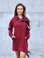 Mikinové šaty nebo prodloužená mikina VSB SOPHII bordó