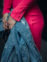 Női rovátkolt VSB ruha VIKTÓRIA hot pink
