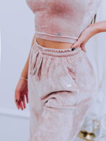 Dámske tepláky VSB VELÚR dusty pink