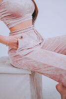 Dámske tepláky VSB VELÚR dusty pink