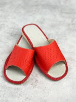 Dámske otvorené papuče červené mini kvietočky  model 74