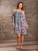Dámske šaty na leto VS-SA 1907 oversize geometrický vzor