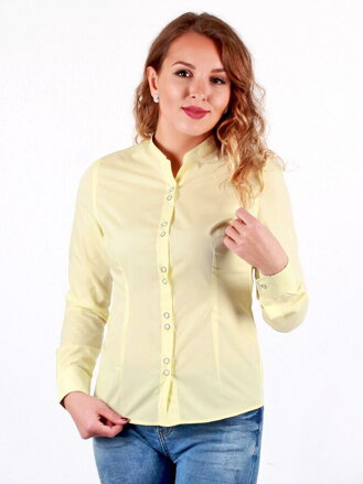 VERSABE Luxus sárga női ing virágmintával VS-DK 1738
