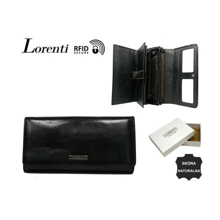 Női bőr pénztárca Lorenti 1077-NIC-RFID fekete