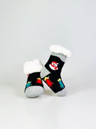 Aranyos zokni csecsemőknek L024 fekete hóemberrel