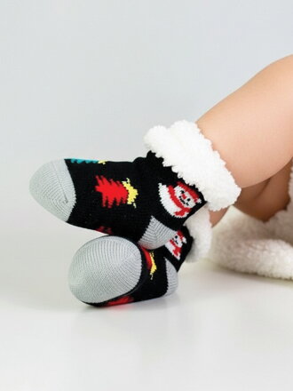 Aranyos zokni csecsemőknek L024 fekete hóemberrel