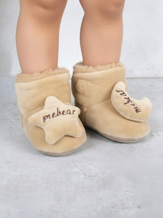 Bélelt csecsemő papucs Mebear barna