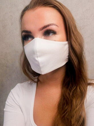 Női / férfi arcvédő maszk sztreccses anyagból fehér színben
