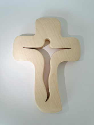 Fa kereszt 14x9,5 cm természetes kőrisfa