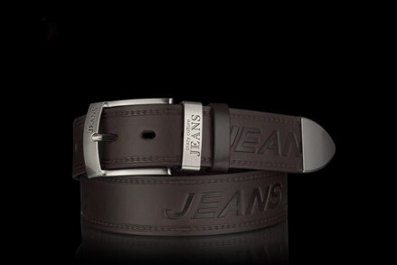 Férfi JEANS bőr öv sötétbarna 4cm
