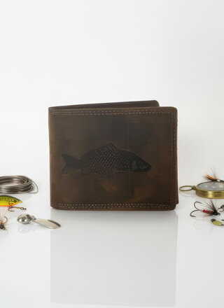 Kožená pánska peňaženka vzor ryba