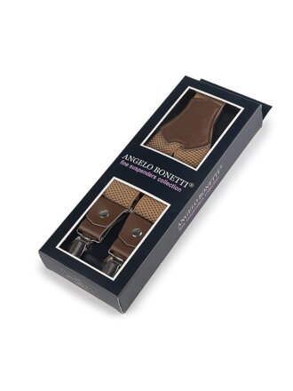 Pánske traky v béžovo-hnedej farbe v krabičke