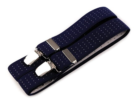 Traky šírka 3 cm dĺžka 125 cm  650255 modré s bodkami