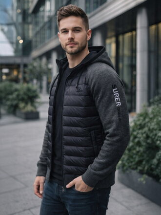 Férfi átmeneti kabát sötétszürke színben