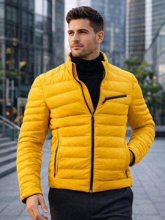 Átmeneti férfi kabát sárga színben