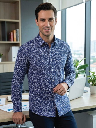 Férfi ing 24-021 érdekes kék mintával