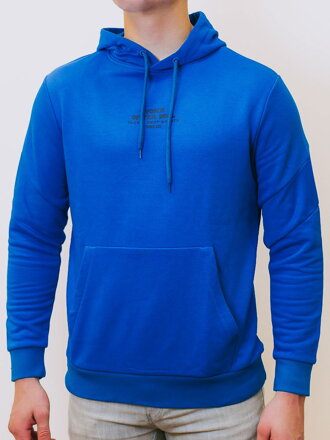 Férfi pulóver kék színben, mintával