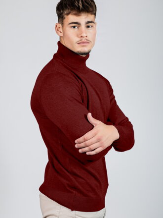 Pánsky elegantný bordový rolák