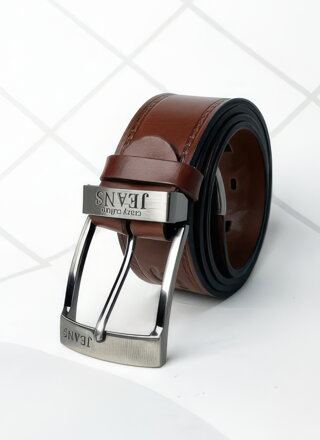 Világosbarna férfi bőr öv JEANS 4CM