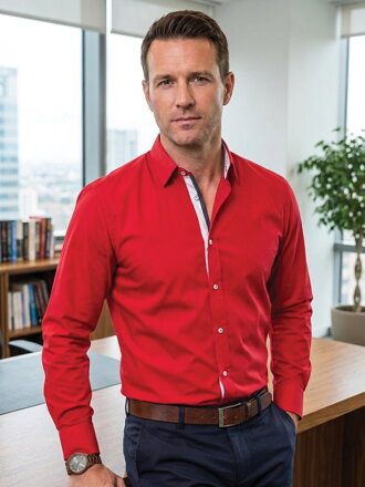 VERSABE Luxus piros férfi ing ponttal VS-PK-1734