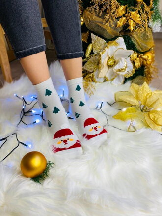 Karácsonyi zokni karácsonyfa- fehér