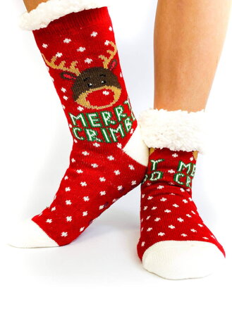 Női karácsonyi zokni MERRY CRIMBO L26002 piros