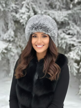 Műszőrme sapka LUXURY szürke