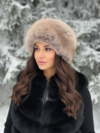 Világosbarna női sapka LUXURY