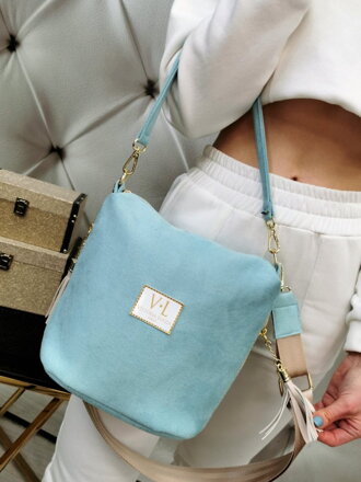 Dámska matná baby blue kabelka 