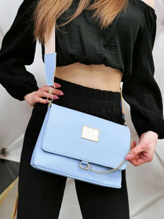 Luxusní crossbody kabelka v baby blue barvě