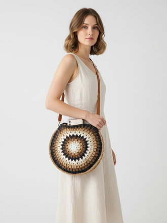Szalma kézitáska kerek formában