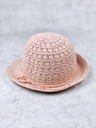 Női kalap A-82  rózsaszín színű, rózsaszín zsinórral