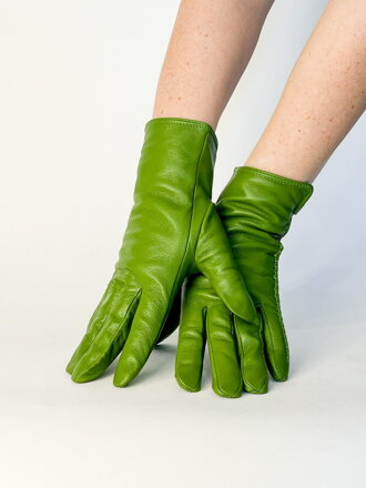 Női bőr kesztyű green