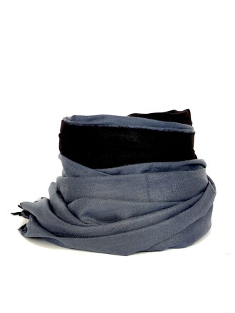 Kétszínű női pashmina sál ZZ-217 fekete-farmerkék