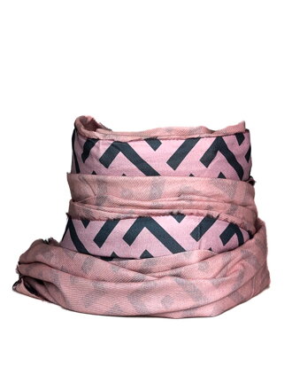 Stílusos pashmina sál rózsaszín szürke