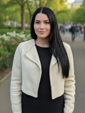 Női krémszínű croptop kabát