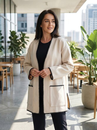 Kabát dekoratív szegéllyel 86562 világosbézs