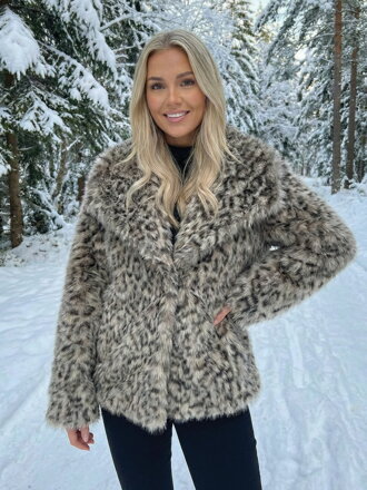 Női leopárd mintás meleg bunda T1