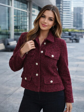Női átmeneti kabát ART0029 bordó
