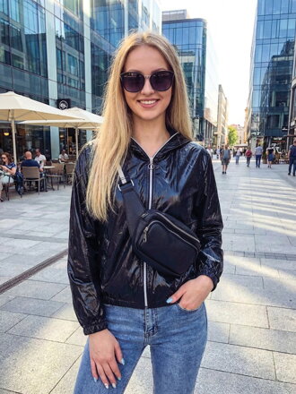 Fényes átmeneti dzseki MFY fekete