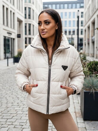 Női átmeneti kabát krémszínben