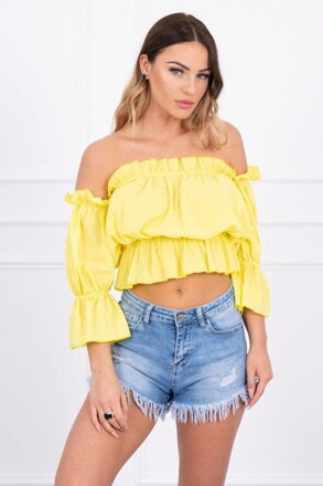 Nyári női CROP TOP - KS sárga