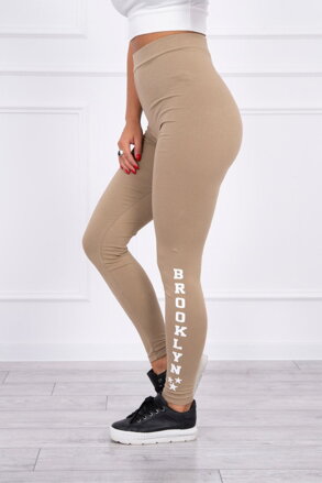 Női sportos leggings BROOKLYN camel színben