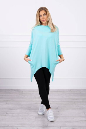 Női kapucnis felső bicikli matricával 9139 menta