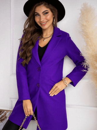 Stílusos női kabát ragyogó lila színben