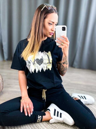 Női póló LOVE MFY fekete