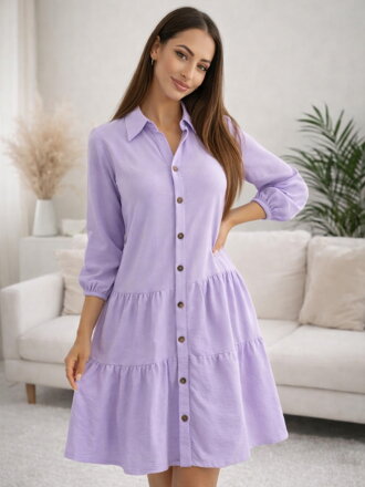 Rövid gombos lila ruha